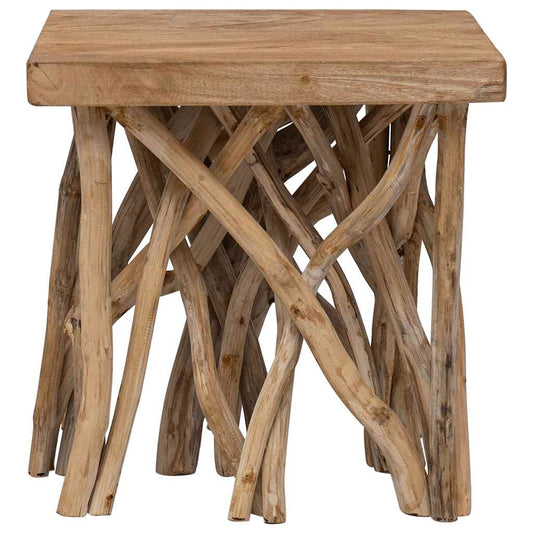 283936 vidaXL Log Coffee Table 40x40x40 cm Mixed Recycled Wood