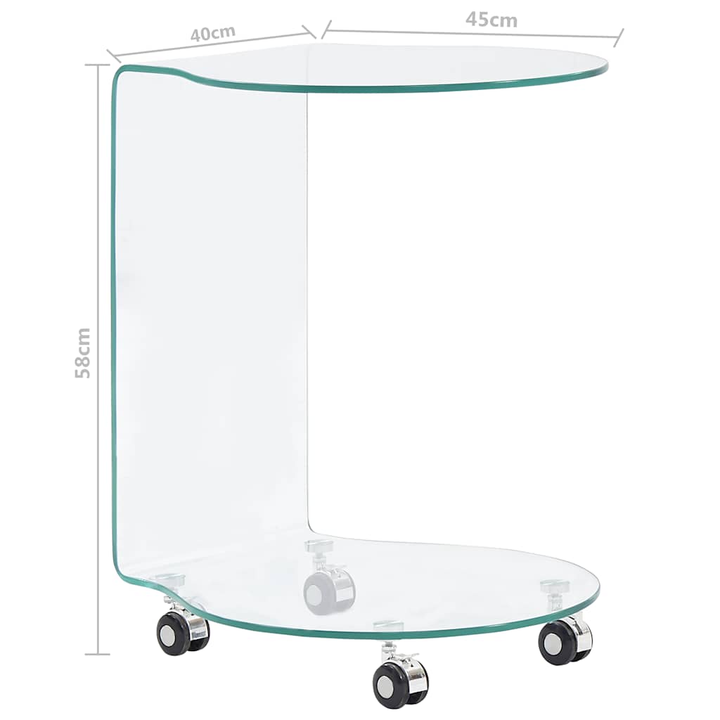 284725 vidaXL Coffee Table 45x40x58 cm Tempered Glass