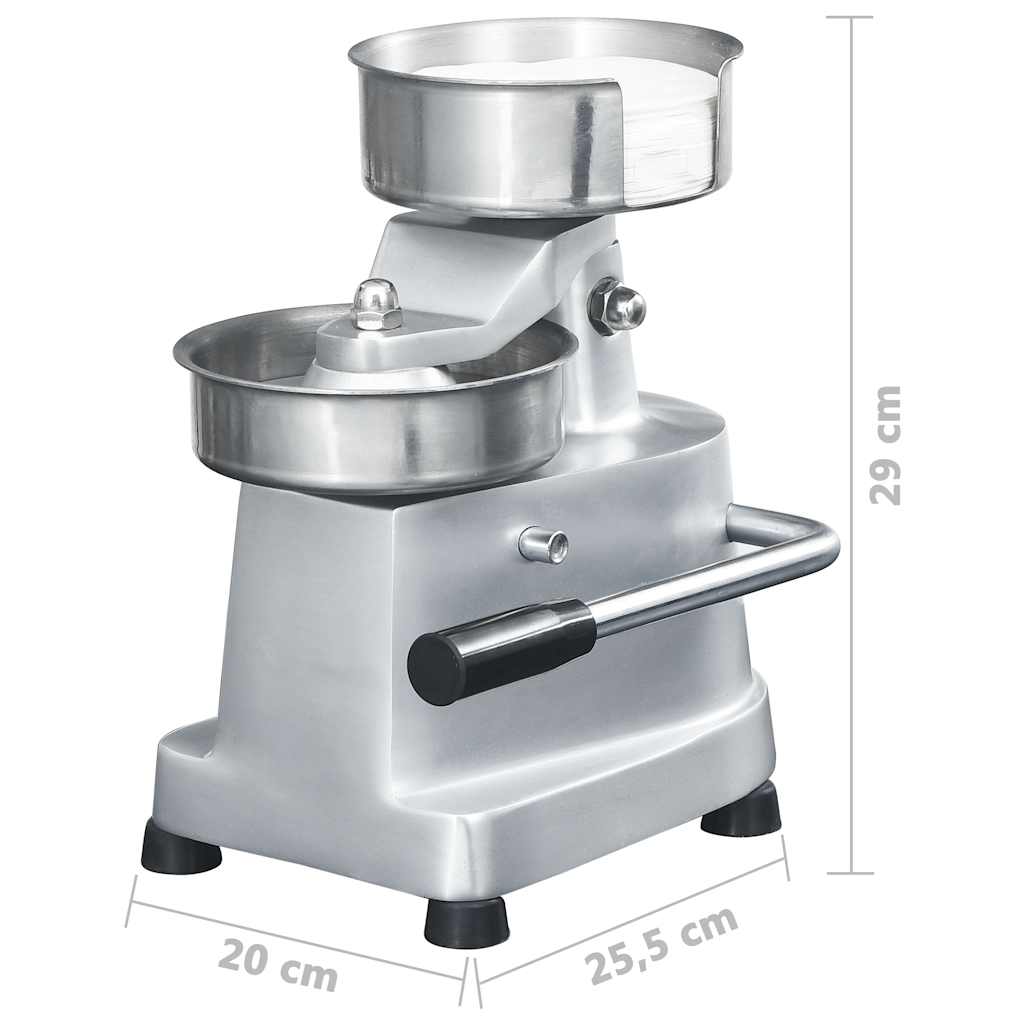 Hamburger Press Machine with 500 Patty Papers Aluminium 10 cm