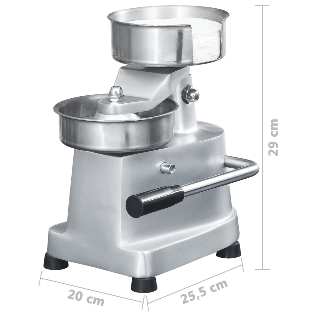 Hamburger Press Machine with 500 Patty Papers Aluminium 13 cm