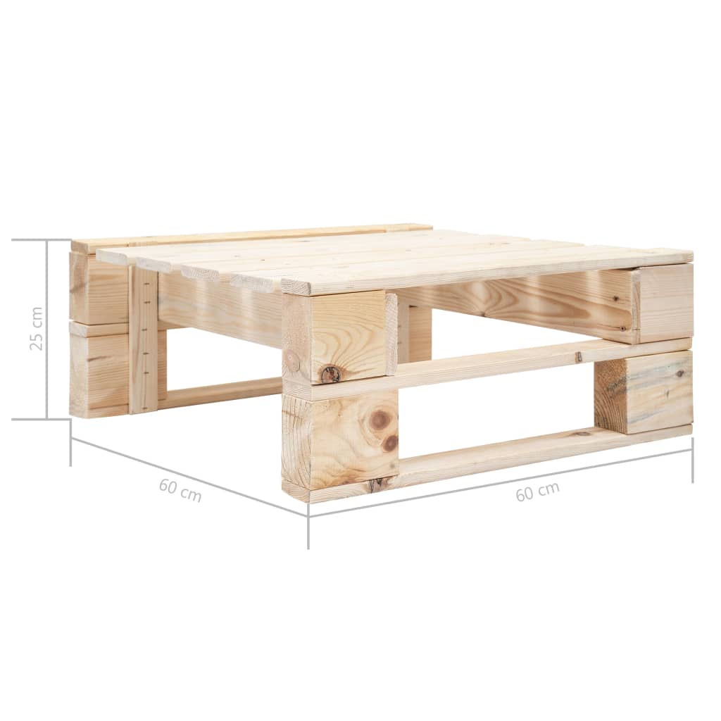 Pallet Ottoman | Natural wood colour | Impregnated pinewood | Medium