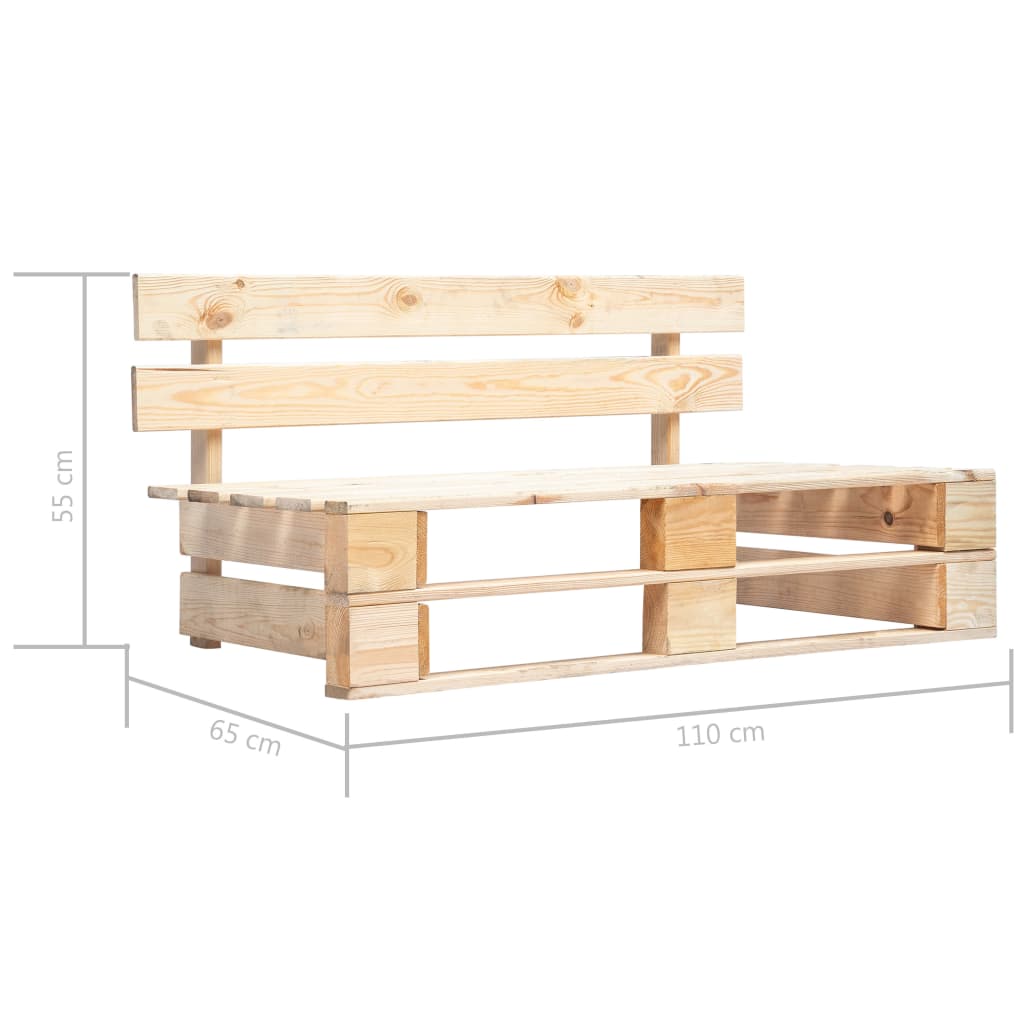 Pallet Bench | Natural wood colour | Impregnated pinewood | Standard