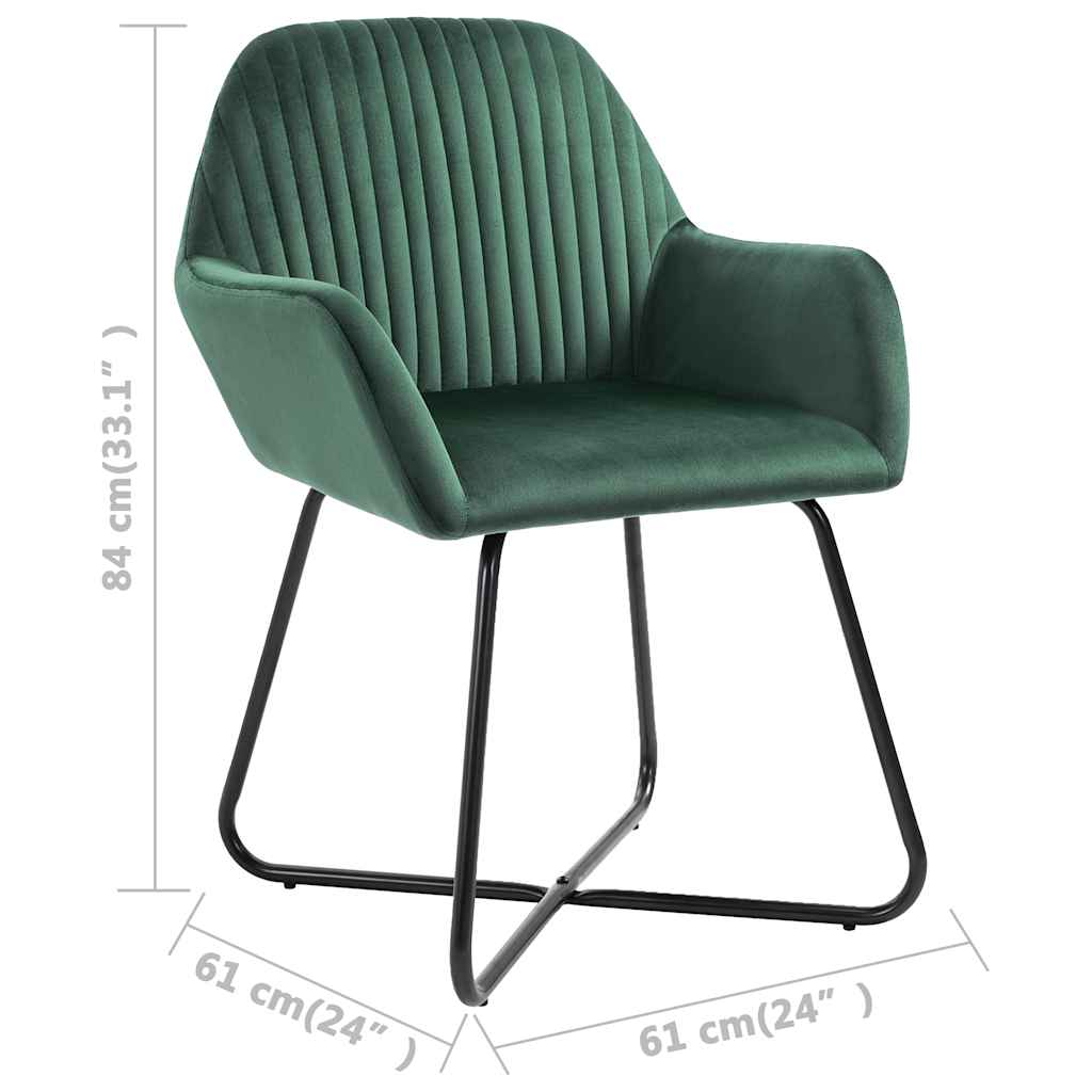 Dining Chairs 4 pcs Green Velvet