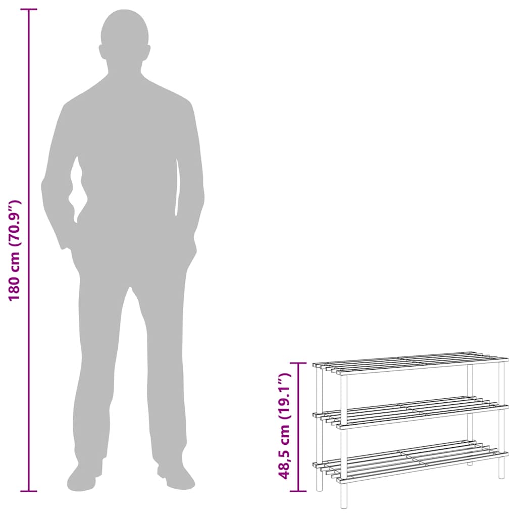 Shoe Rack | Natural Wood | Solid Fir Wood | Compact | Shoe Rack