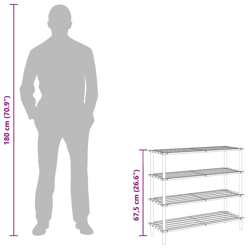 Shoe Rack | Natural Wood | Solid Fir Wood | Medium | Shoe Rack