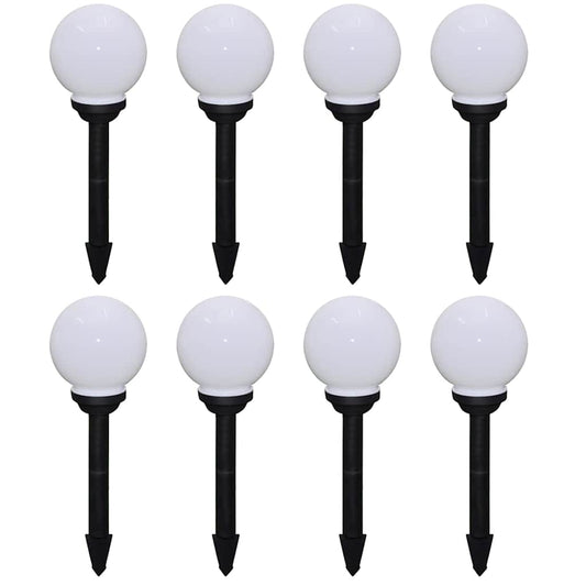 Outdoor Pathway Lamps 8 pcs LED 15 cm with Ground Spike