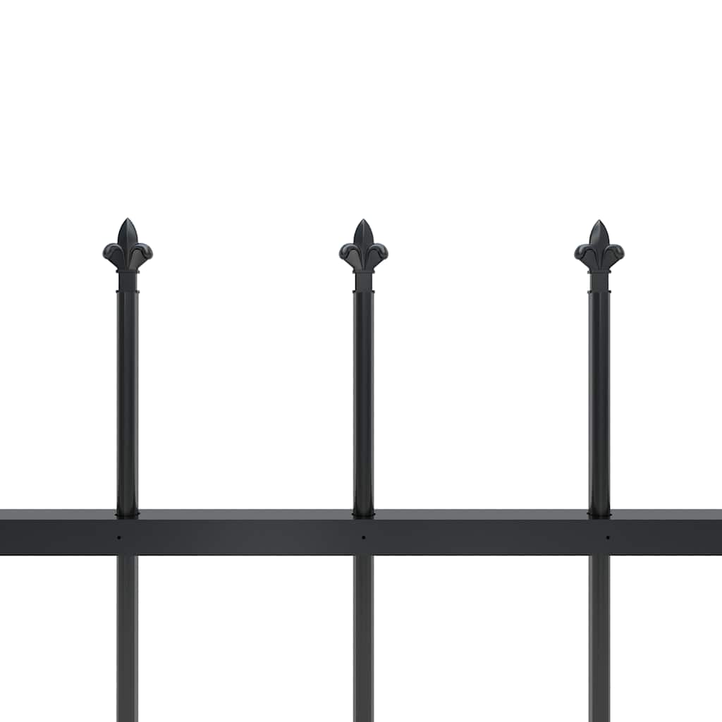 Garden Fence with Spear Top Steel 671x80 cm Black