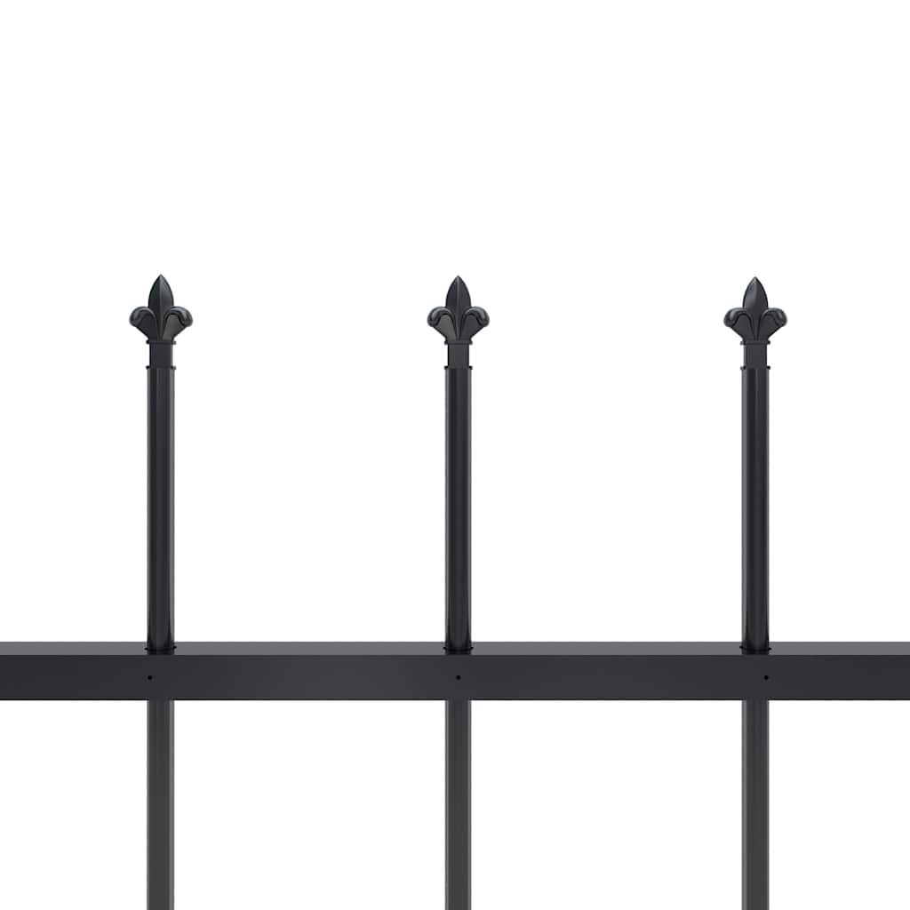 Garden Fence with Spear Top Steel 1673x120 cm Black