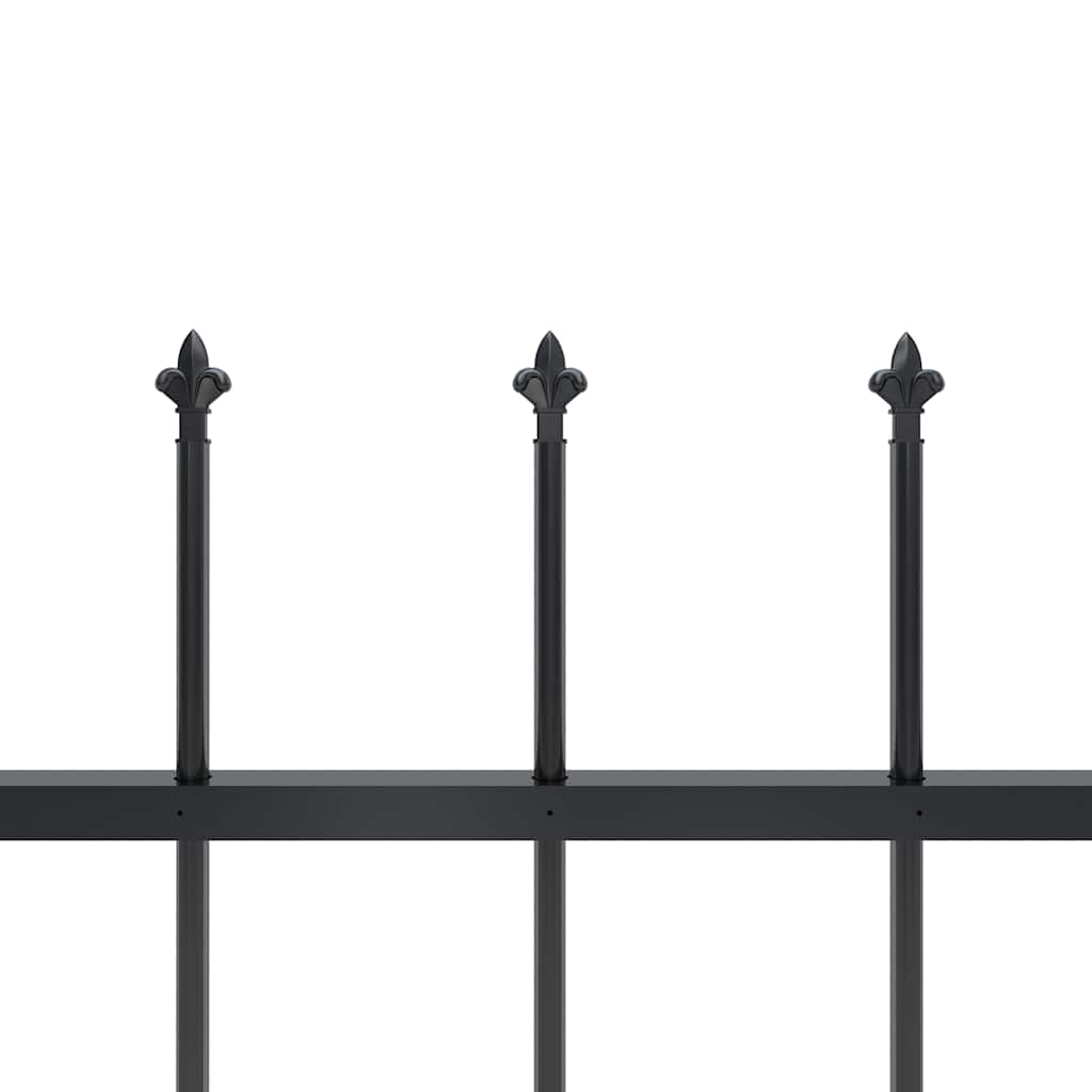 Garden Fence with Spear Top Steel 1339x150 cm Black