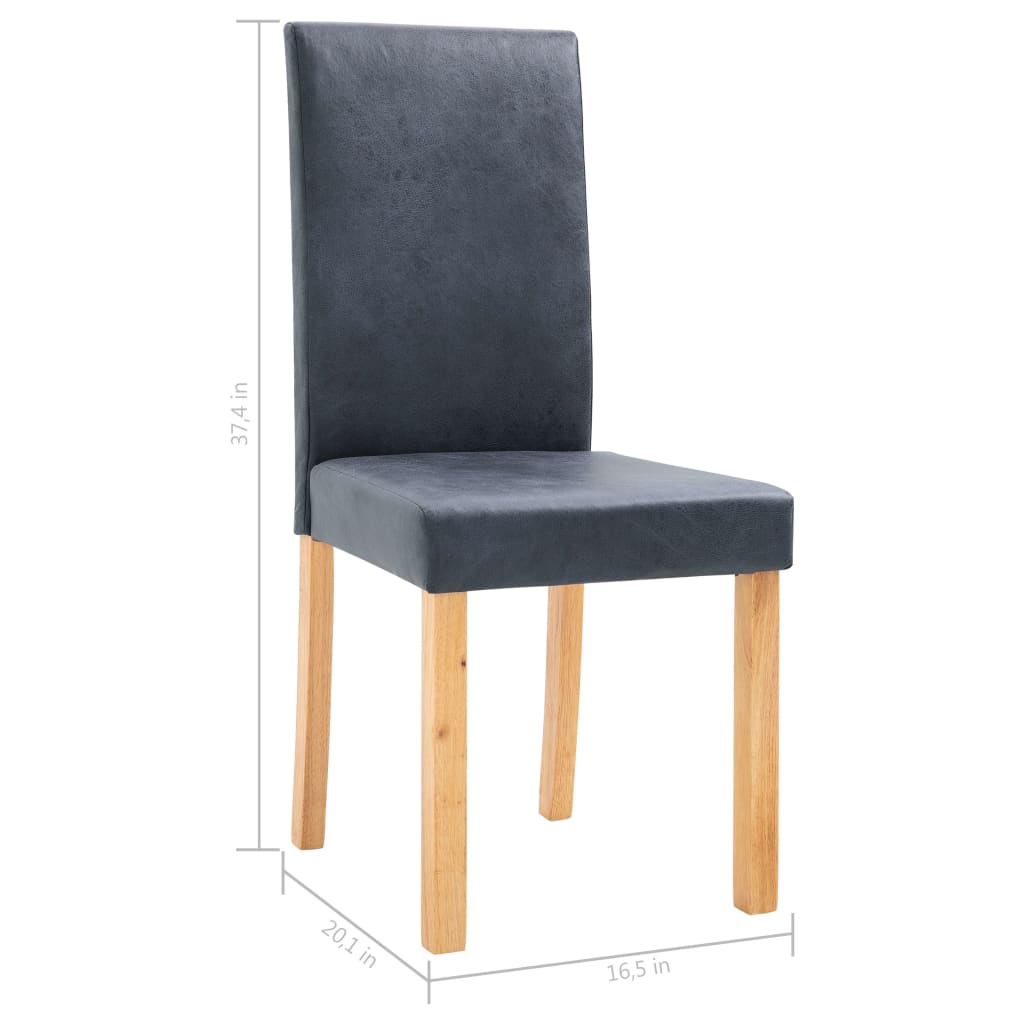 Dining Chairs 6 pcs Gray Faux Leather