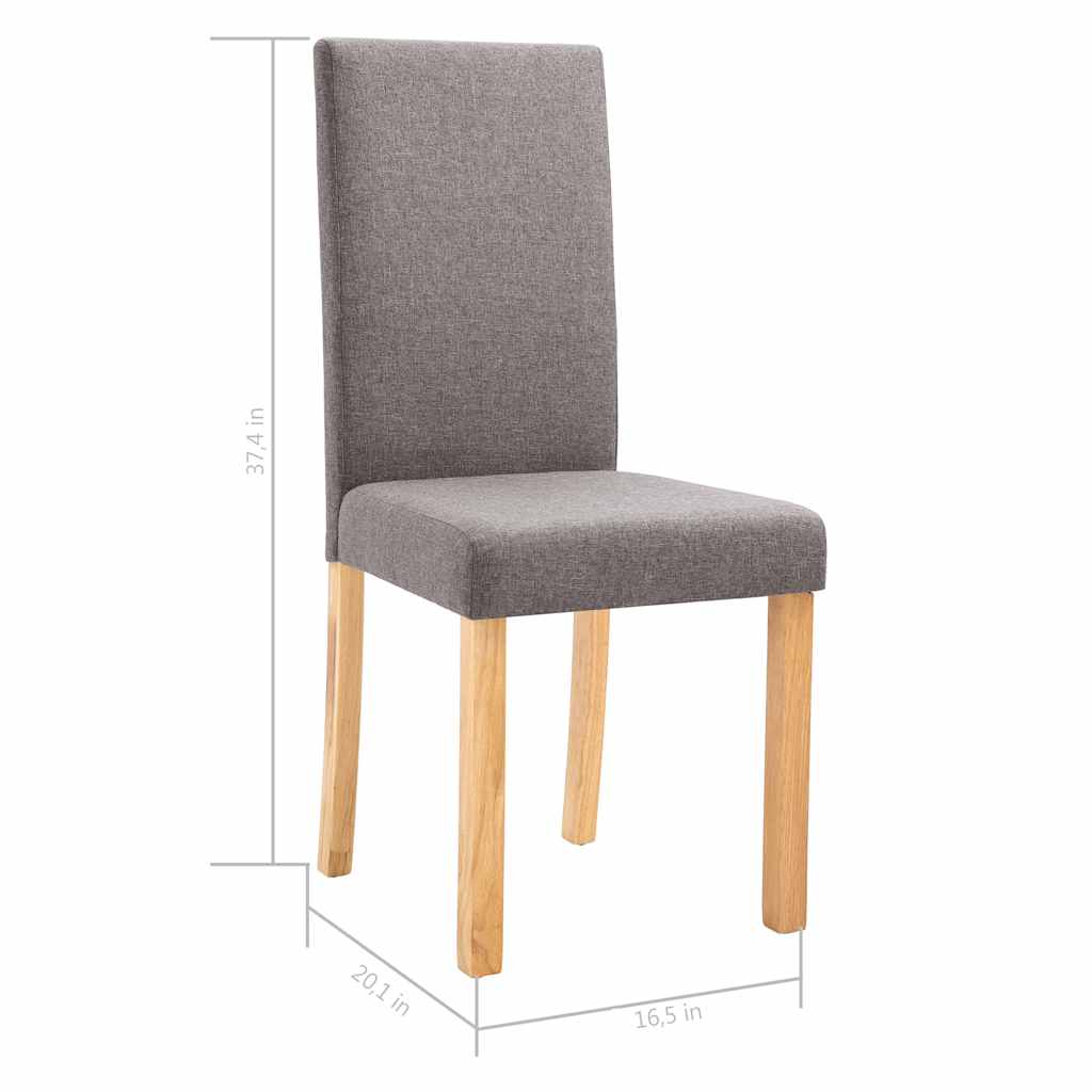 Dining Chairs 6 pcs Taupe Fabric