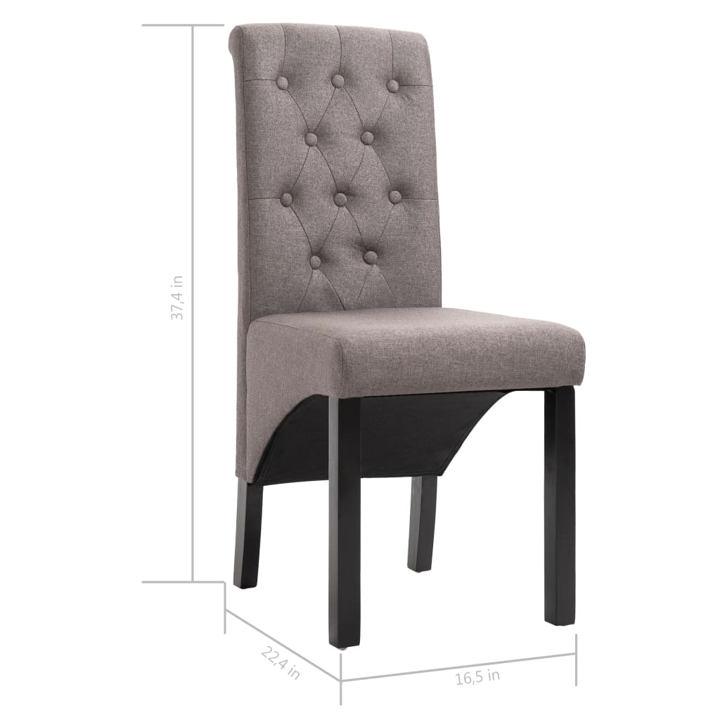 Dining Chairs 6 pcs Taupe Fabric
