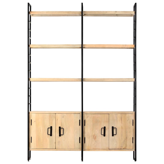 Bookcase | Brown and Black | Solid mango wood and powder-coated iron
