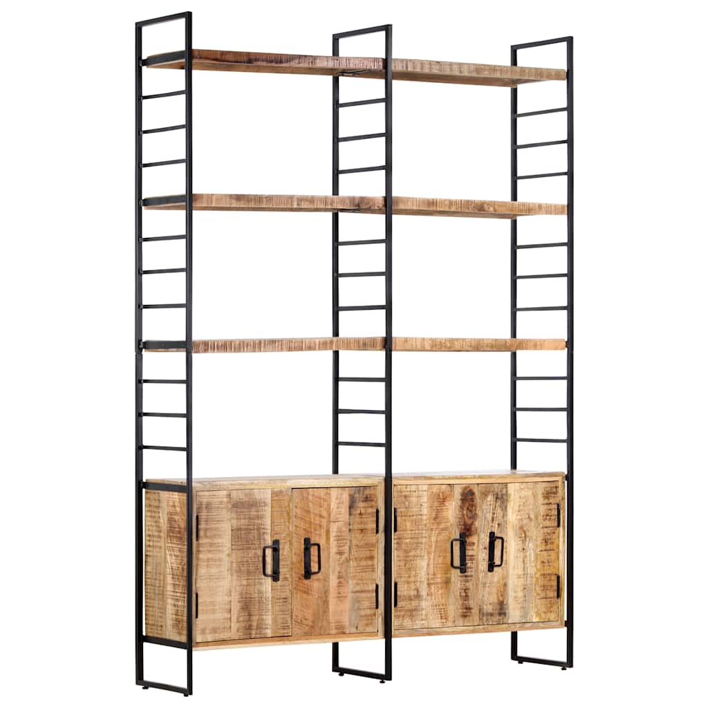 Bookcase | Rough mango wood and black frame