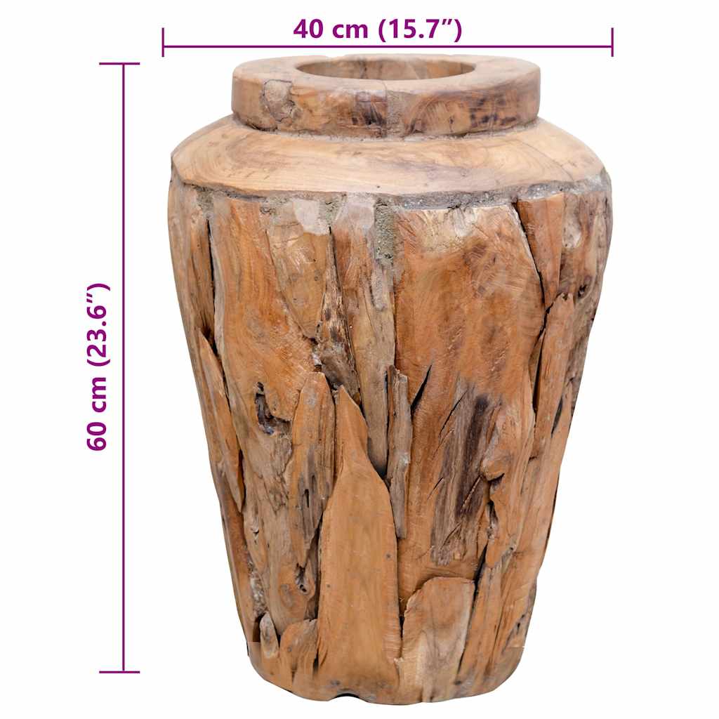 Decoration Vase 40x60 cm Solid Teak Wood