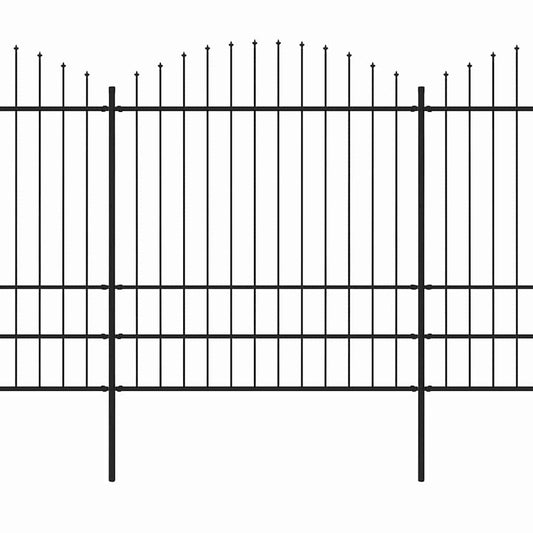 Garden Fence with Spear Top Steel 671x200 cm Black