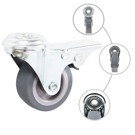24 pcs Bolt Hole Swivel Casters 50 mm