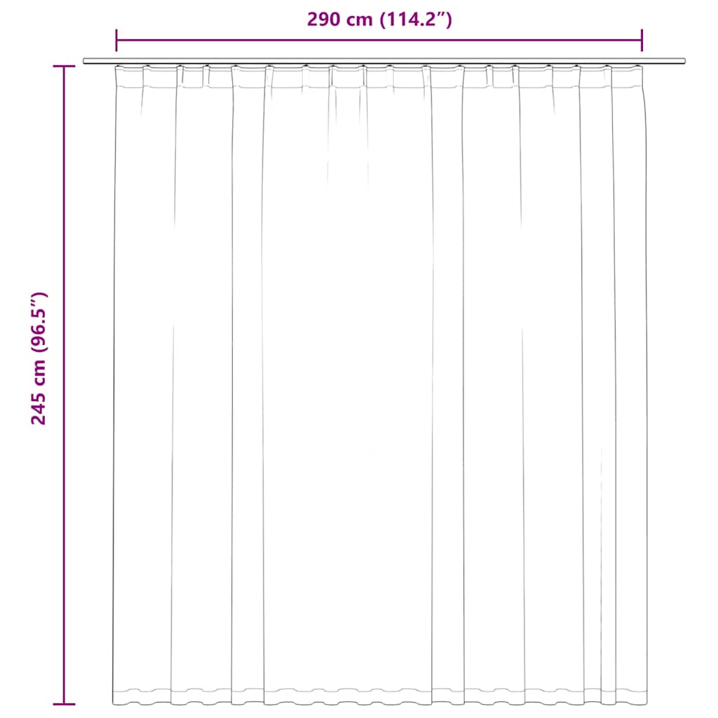 Blackout Curtain with Hooks Grey 290x245 cm
