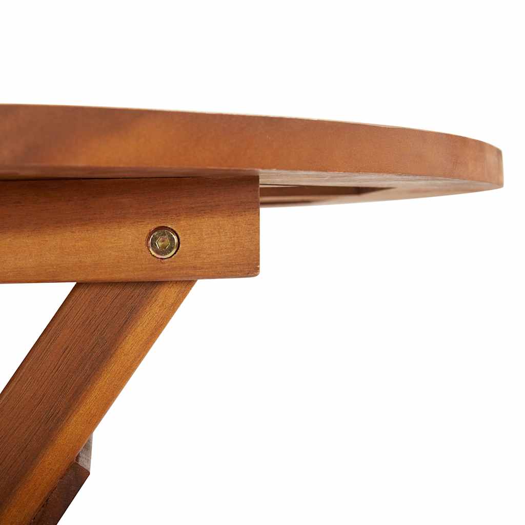 Garden Table | Brown | Solid Acacia Wood | Diameter 60 cm x Height 75 cm
