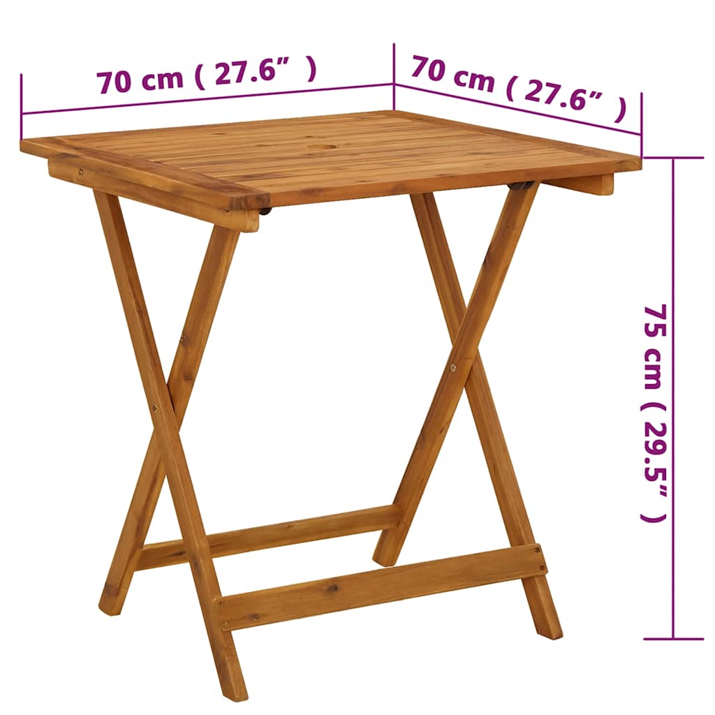 Garden Table | Natural wood | Solid acacia wood | 70 x 70 x 75 cm