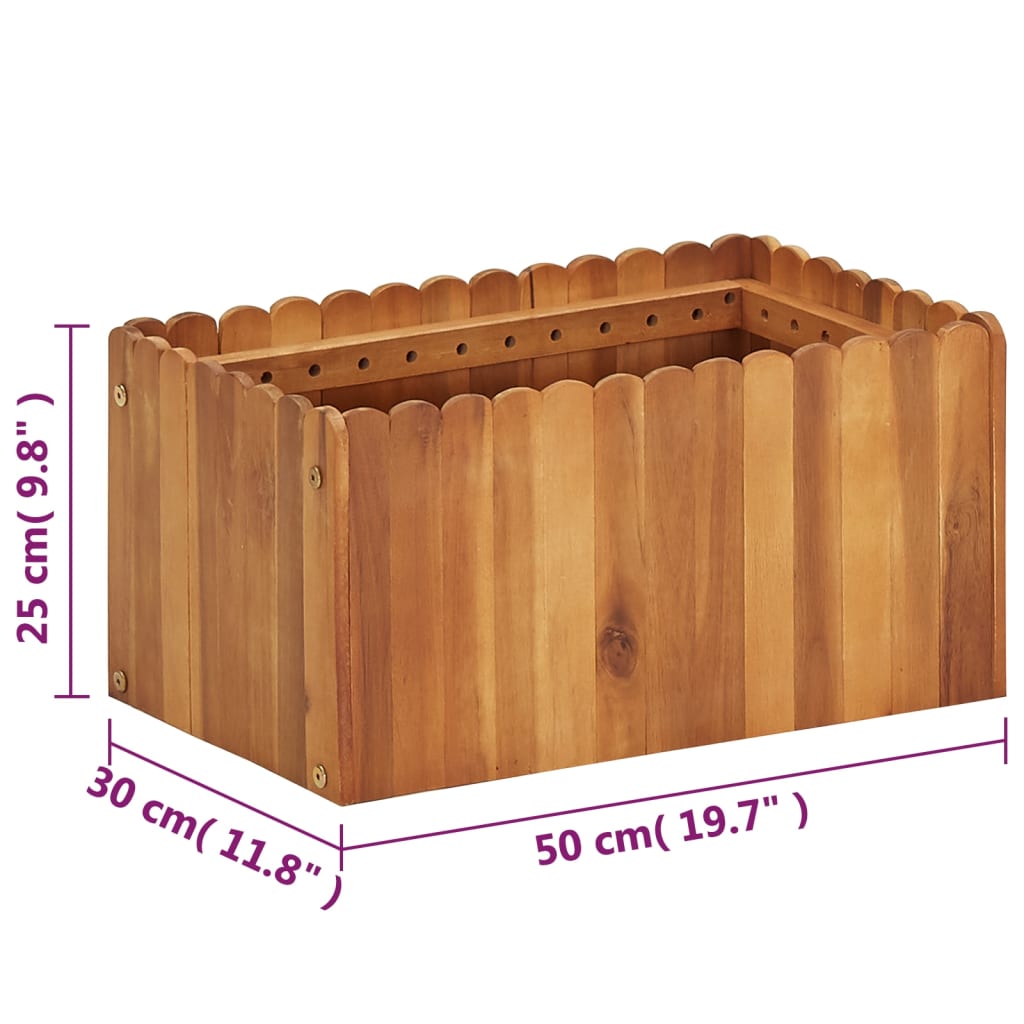 Raised Bed | Natural wood colour | Solid acacia wood | Compact | Durable