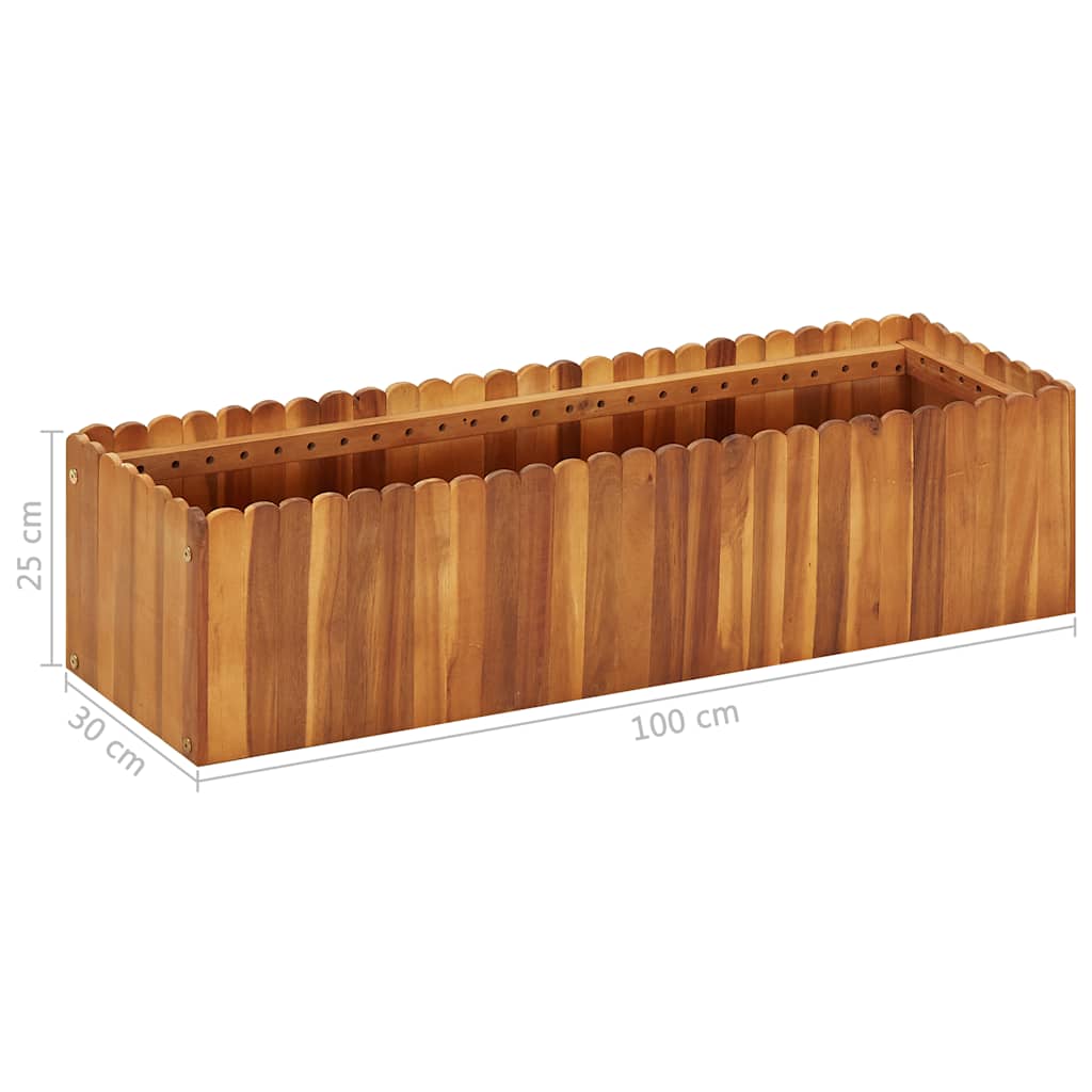 Raised Bed | Natural wood colour | Solid acacia wood | Large | Planters
