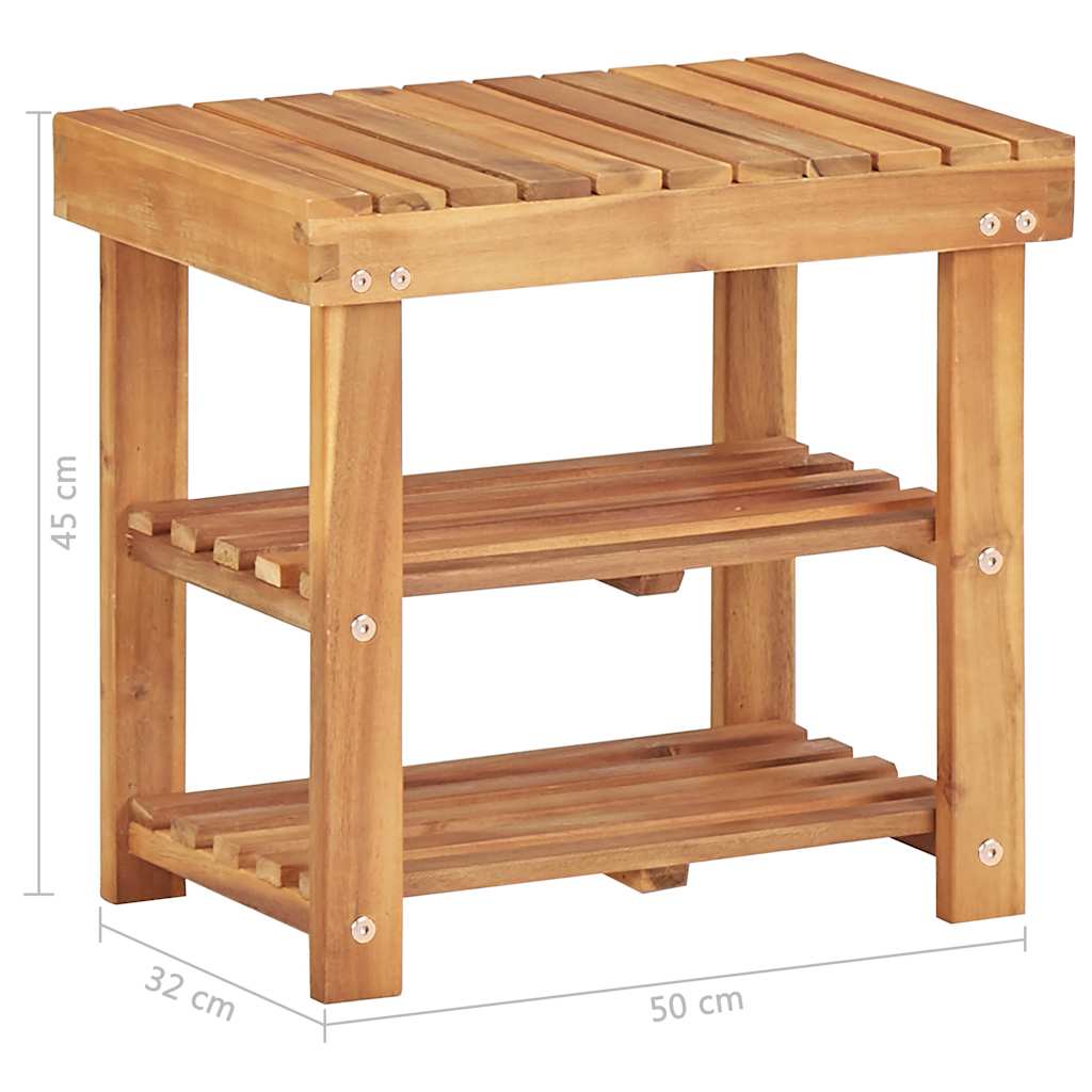 Shoe Rack | Natural wood colour | Solid acacia wood | Compact | Durable