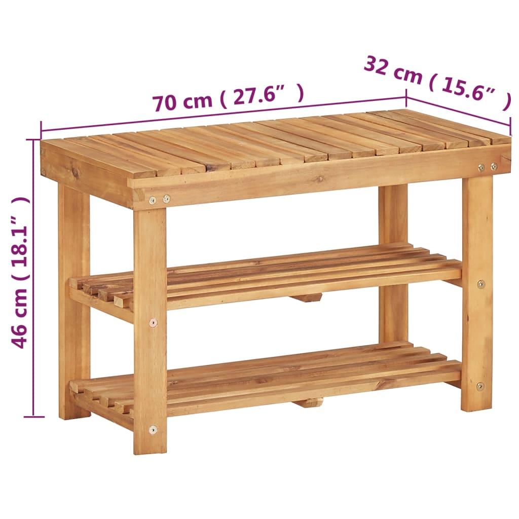 Shoe Rack | Natural wood | Solid acacia wood | Compact | Shoe Rack