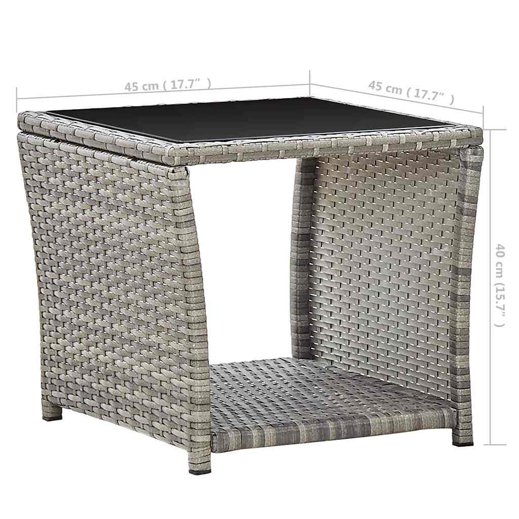 Coffee Table | Grey and Black | Poly Rattan | Compact | Durable