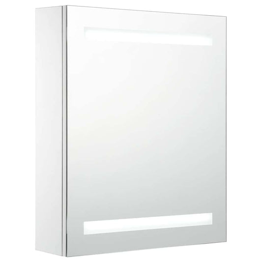 Bathroom Cabinet | White, Silver | MDF, Glass | 50x13.5x60 cm