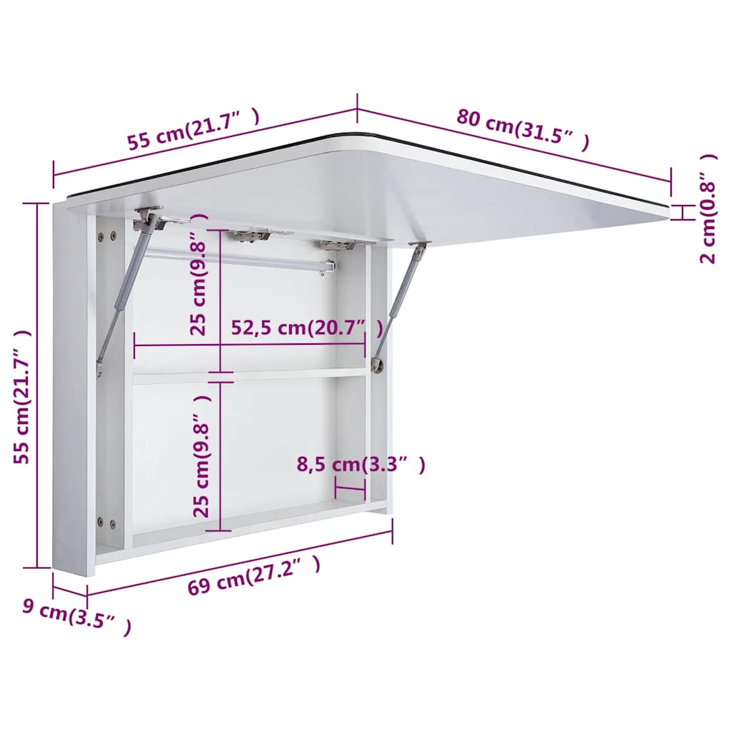 Bathroom Cabinet | White and Silver | MDF with melamine finish, Glass