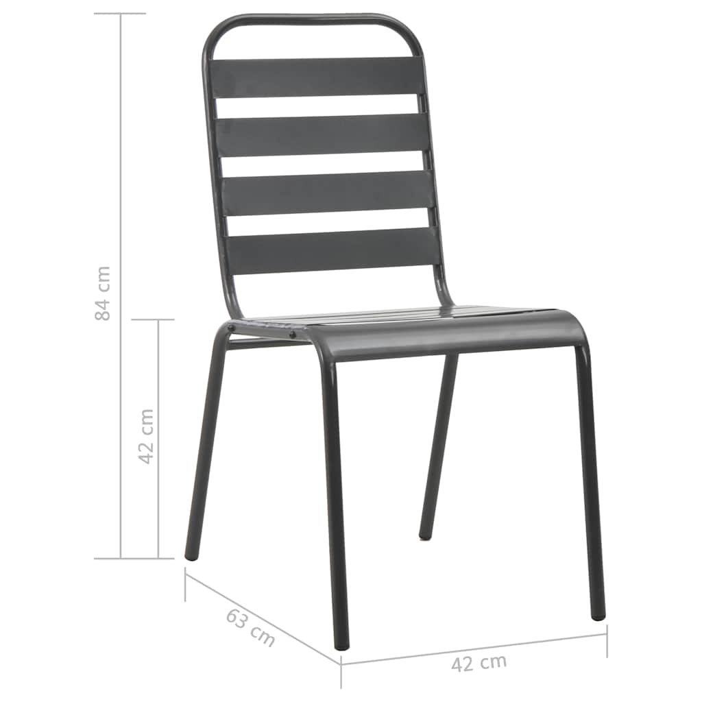 46633 vidaXL 9 Piece Outdoor Dining Set Steel Dark Grey