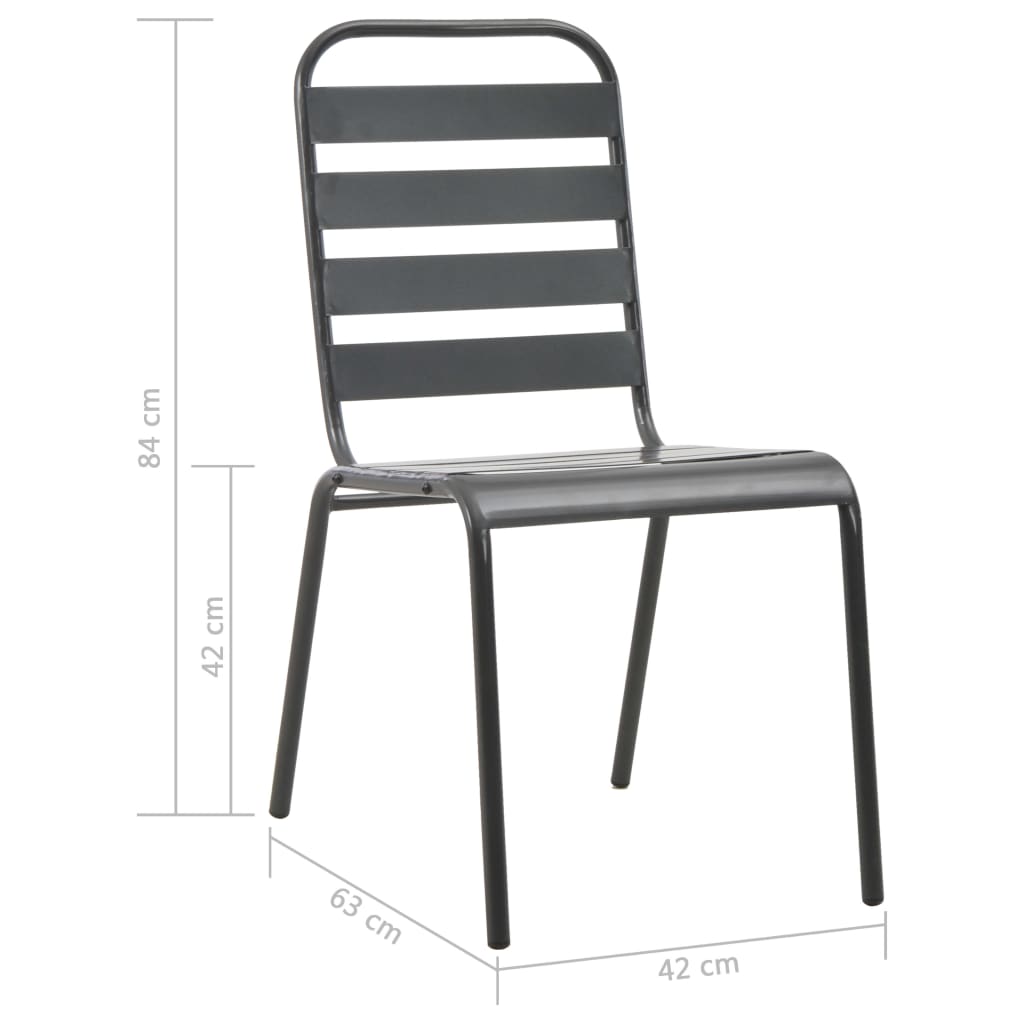 Dining Set | Dark Grey | E-coated and powder-coated steel | Medium