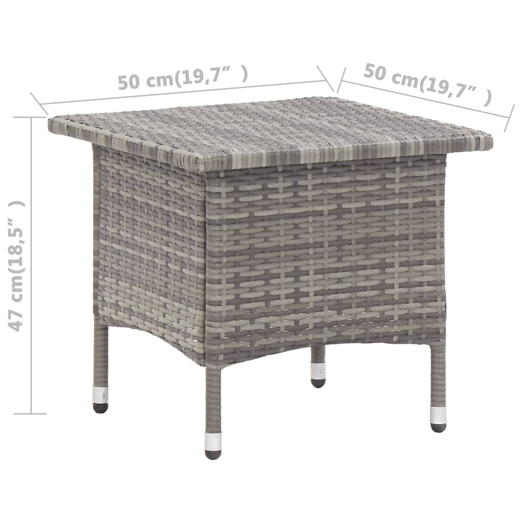 Outdoor Table | Grey | PE rattan, powder-coated steel | Compact | Durable