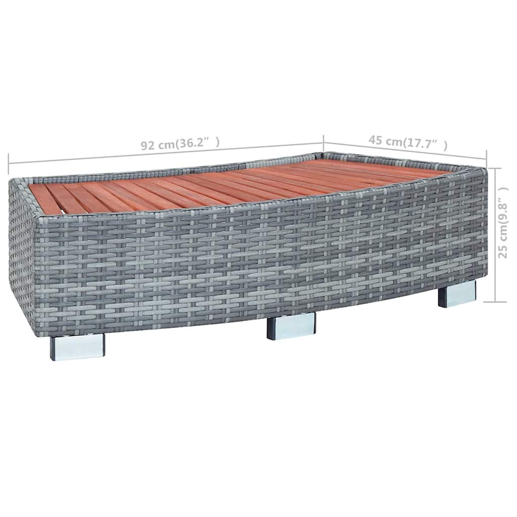 Spa Step | Grey | PE rattan, eucalyptus wood, powder-coated steel