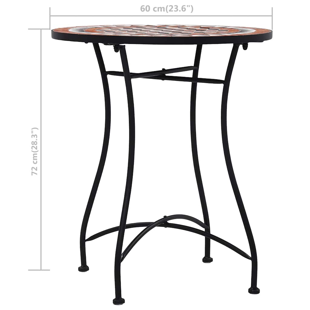 Table | Brown, black, cream | Powder-coated iron, ceramic | Medium
