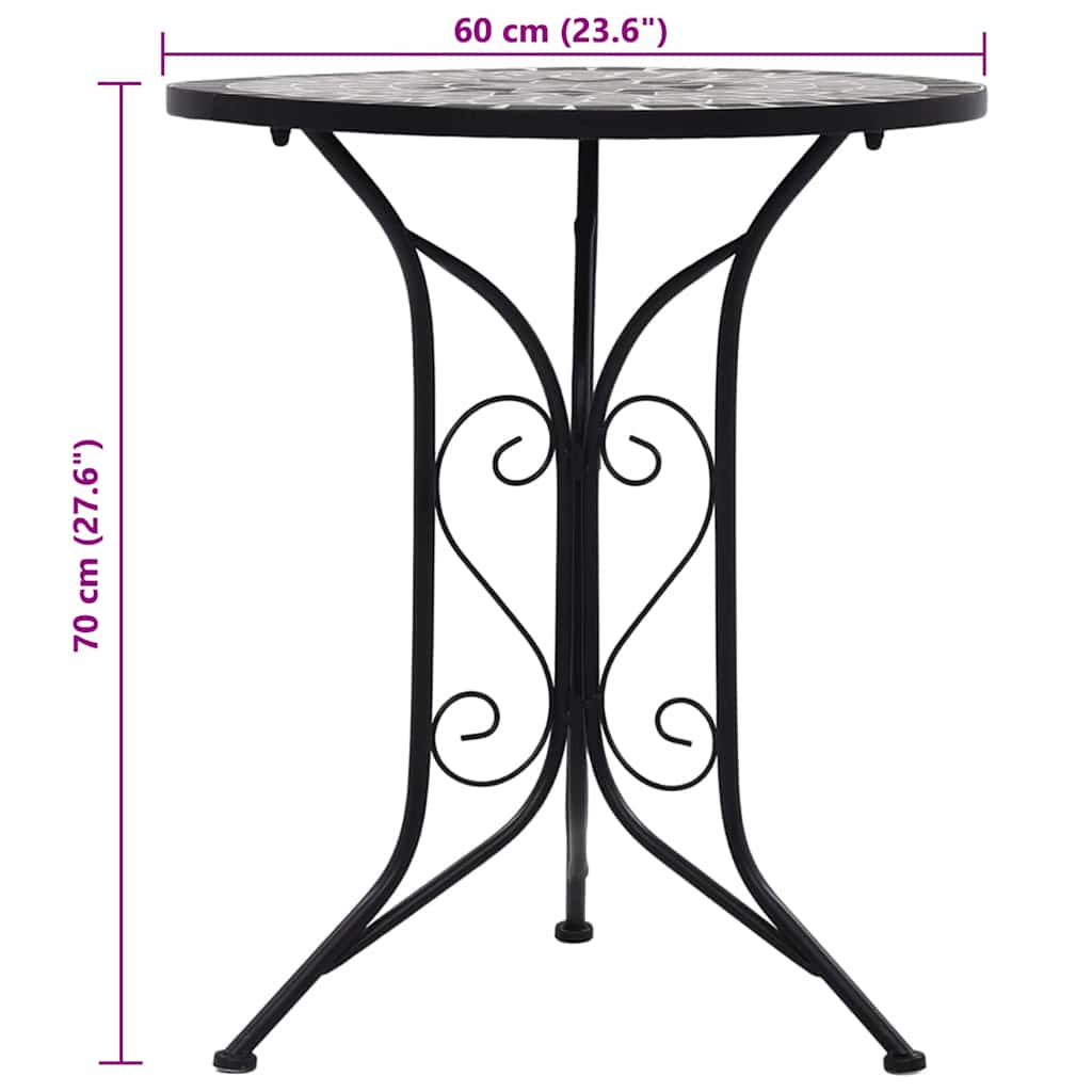 Table | Black and Grey | Iron frame, Ceramic top | Small | Durable