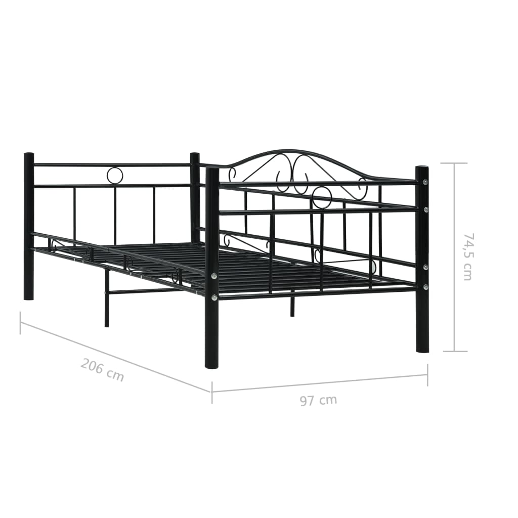 Day Bed Frame | Black | Metal | Single | Durable | Day Bed Frame