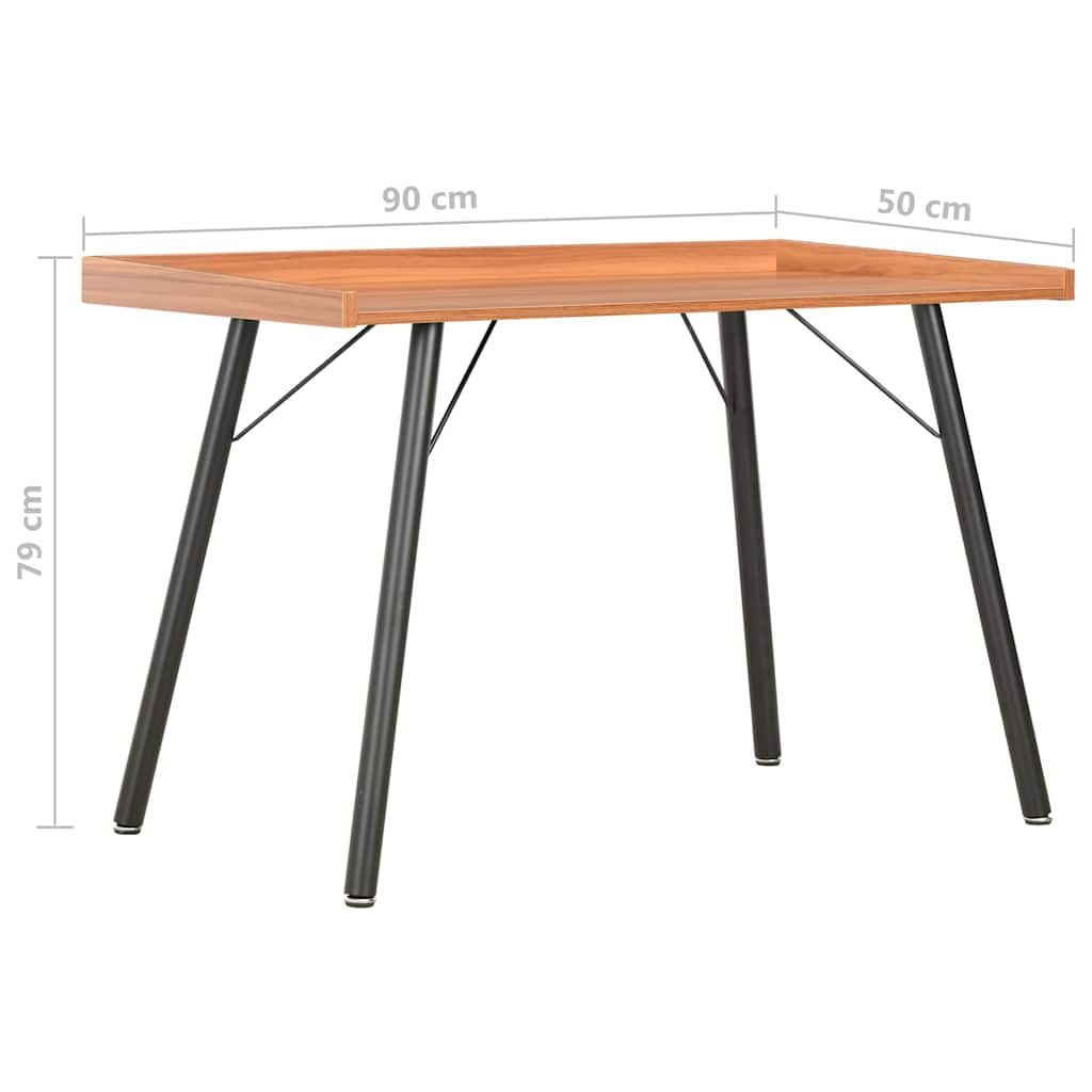 Desk | Black, Brown | Engineered wood, Powder-coated steel | Compact