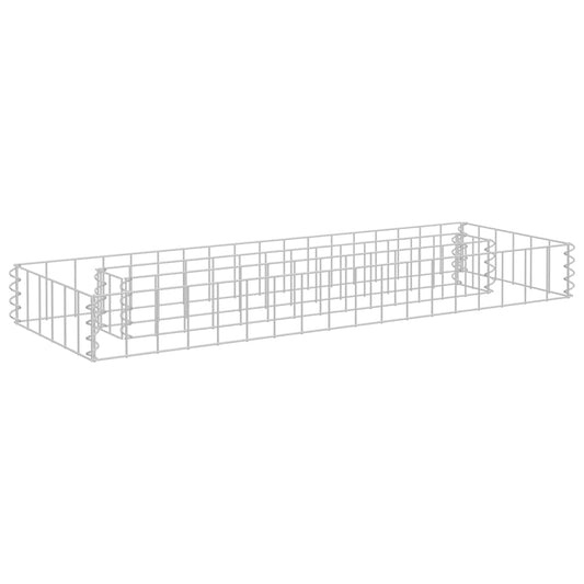 Gabion Raised Bed | Silver | Galvanised steel | 90x30x10 cm | Durable