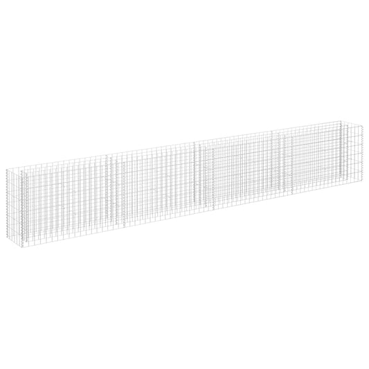 Gabion Raised Bed | Silver | Galvanised steel | 360x30x60 cm | Durable
