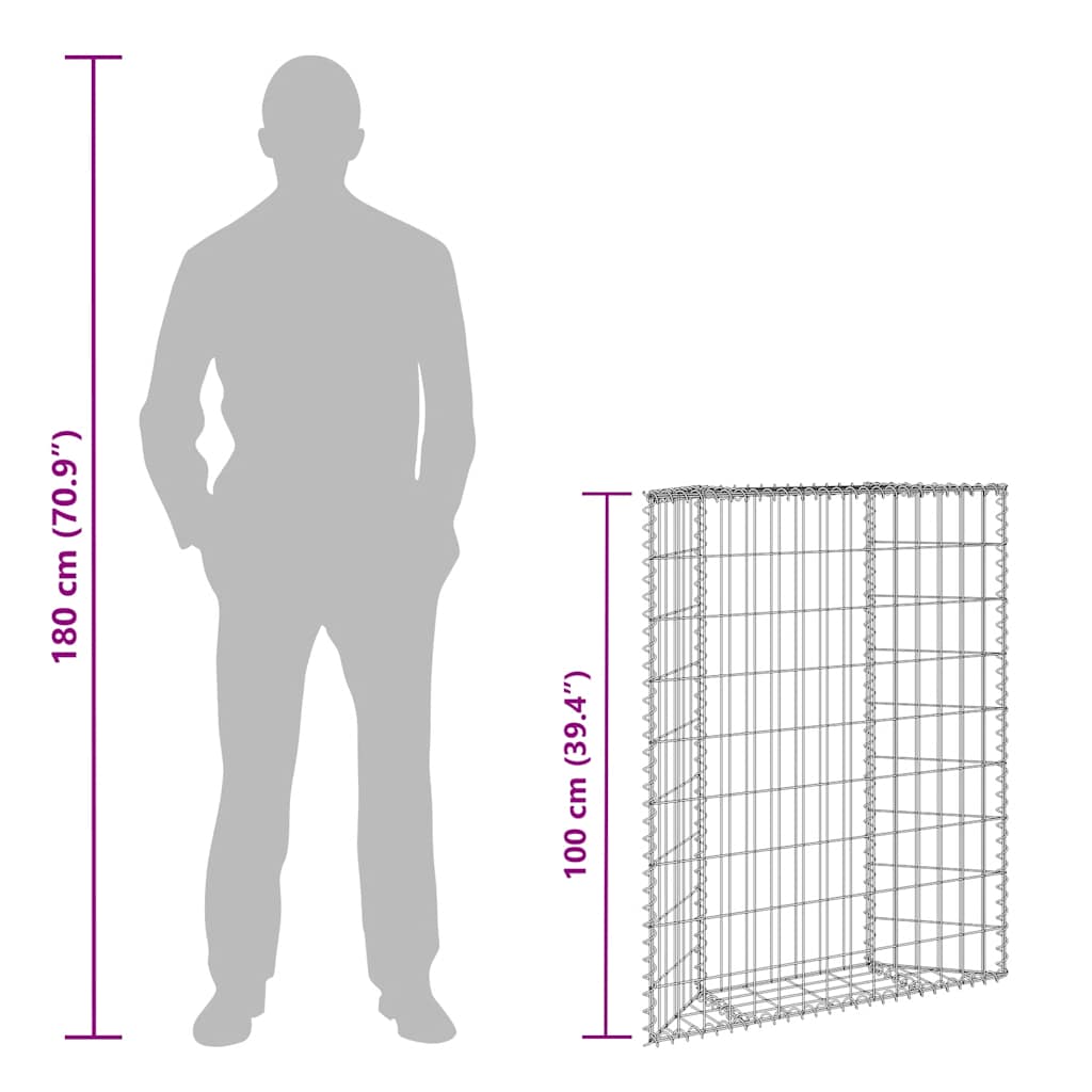 Gabion Raised Bed Silver Galvanized steel 31.5x7.9x39.4 in