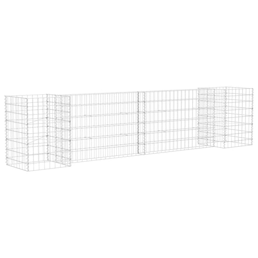 Gabion Planter | Silver | Steel wire | 260x40x60 cm