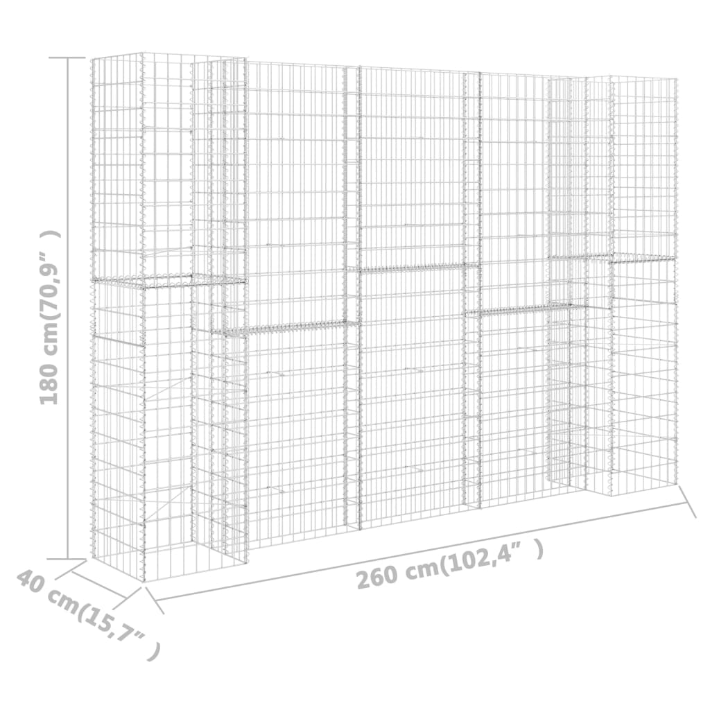 Gabion Planter | Silver | Steel wire | Large | Durable | Gabion Planter