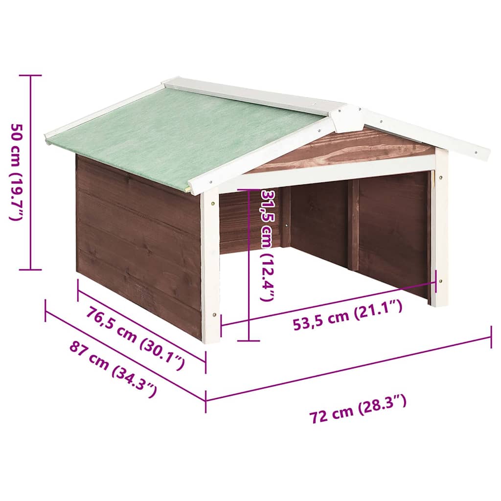 Lawn Mower Garage | Mocca and White | Solid firwood, plywood | Medium