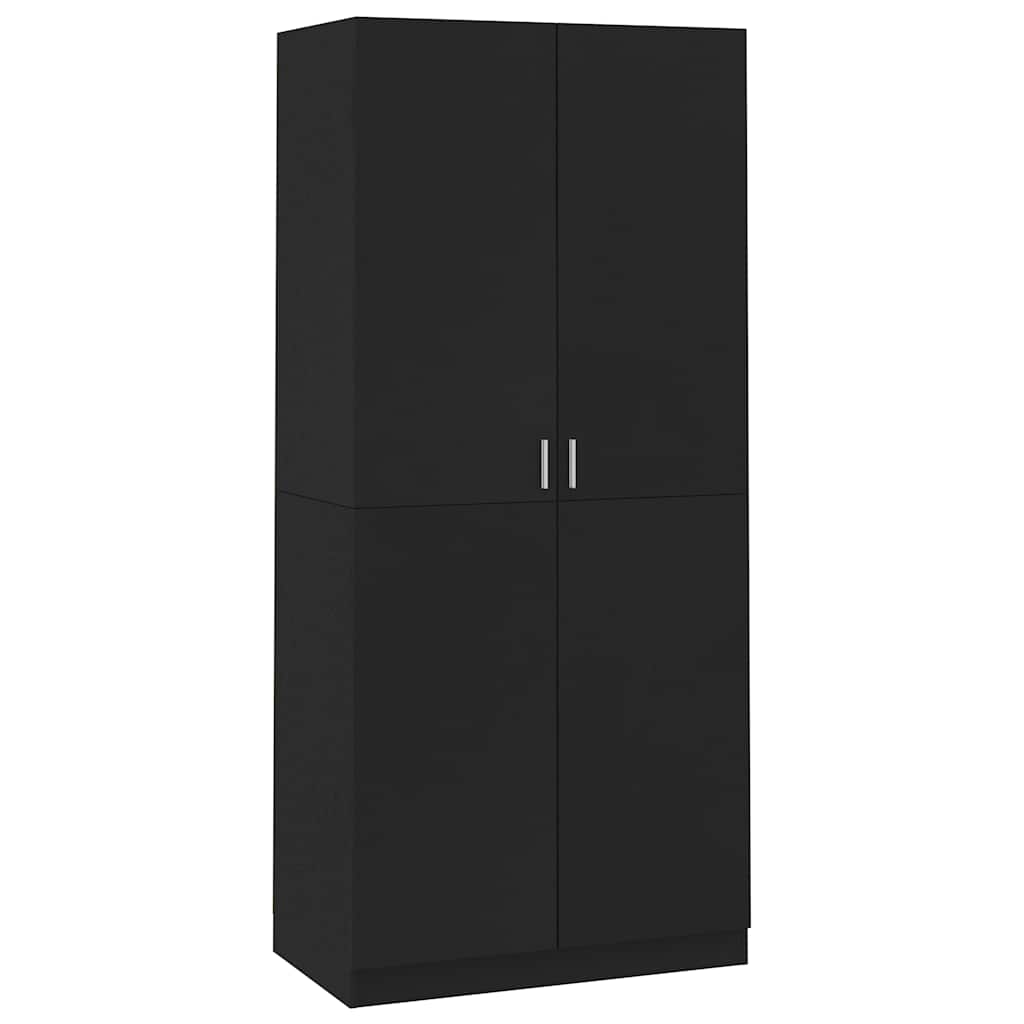 Wardrobe Black 90x52x200 cm Engineered Wood
