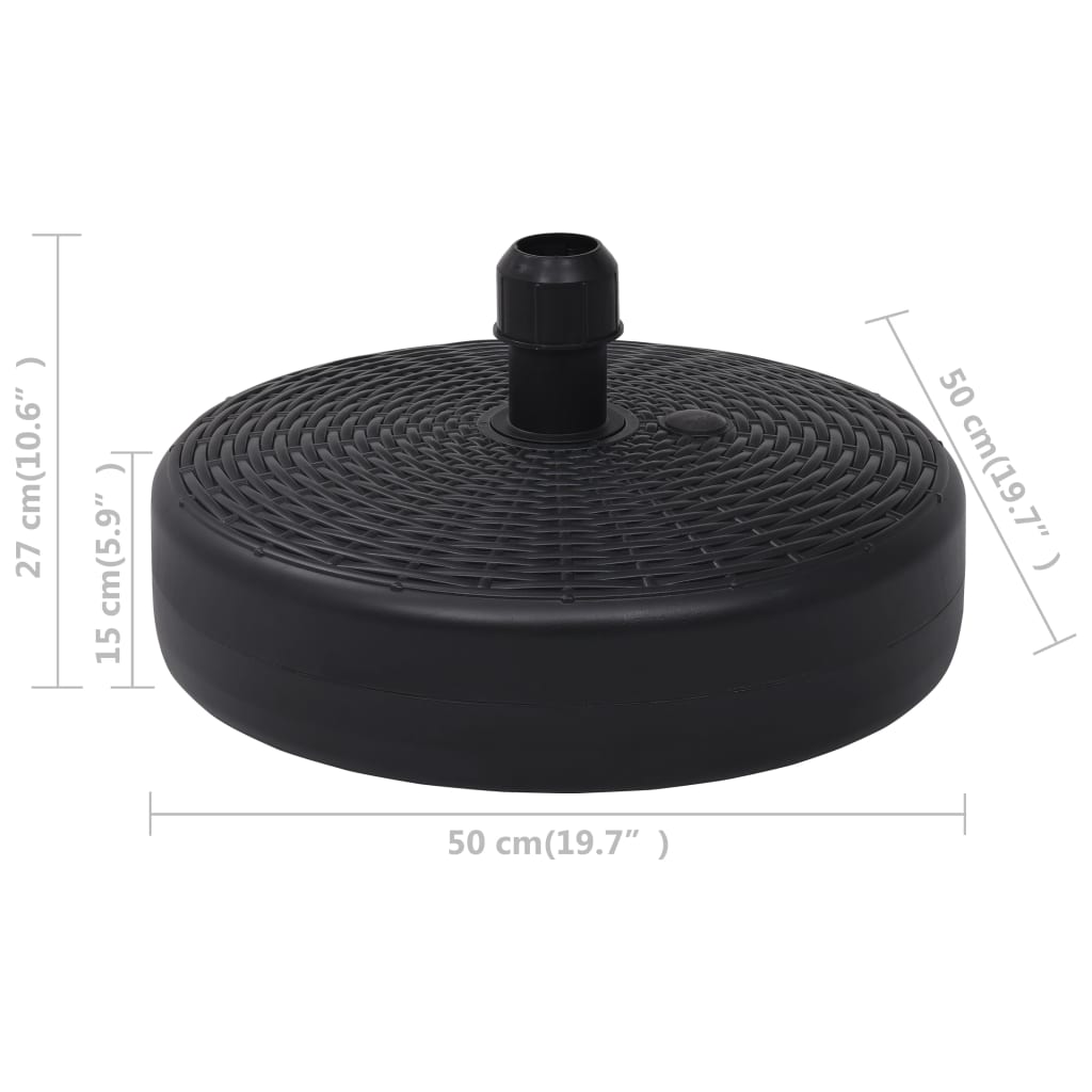 vidaXL Umbrella Base Black HDPE Plastic Medium Durable Umbrella Base