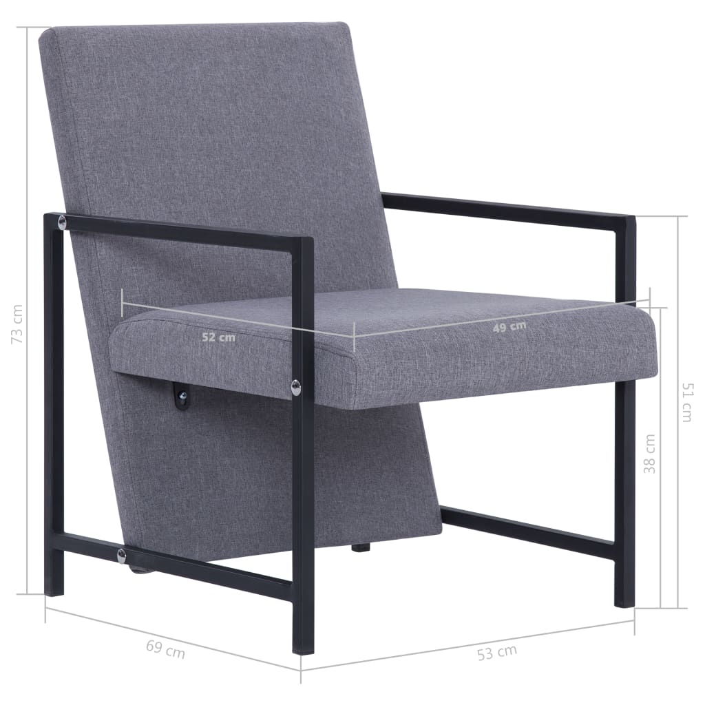 Armchair | Light Grey | Polyester | Medium | Durable | Armchair | Cubic
