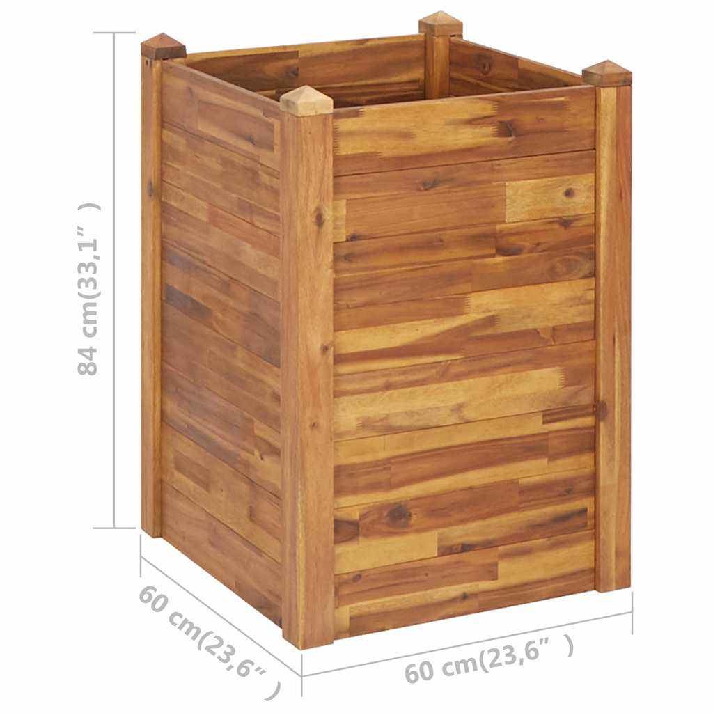 Garden Raised Bed | Natural wood | Solid Acacia wood with oil finish