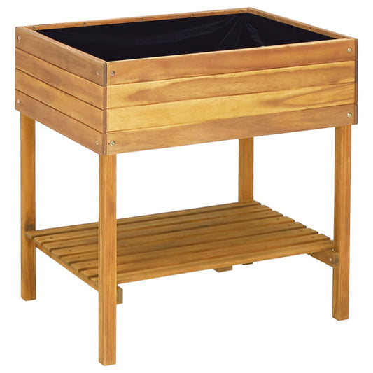 Garden Planter | Natural wood | Solid acacia wood with PVC